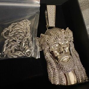 Gold Jesus Pendant Necklace